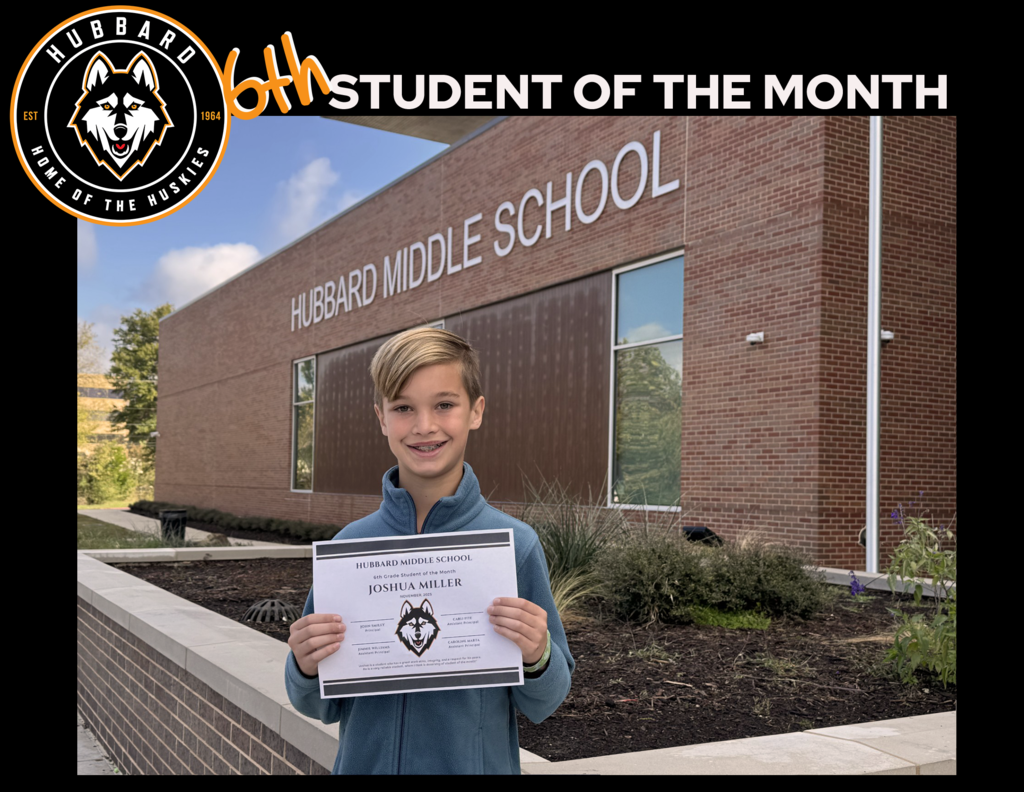 6th Grade Student of the Month