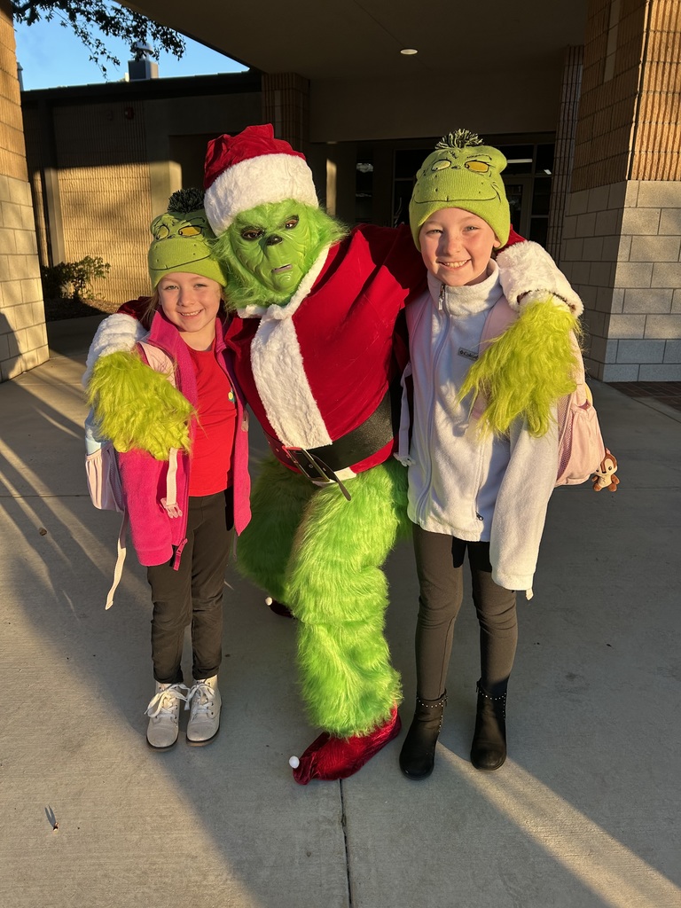 Grinch and students.