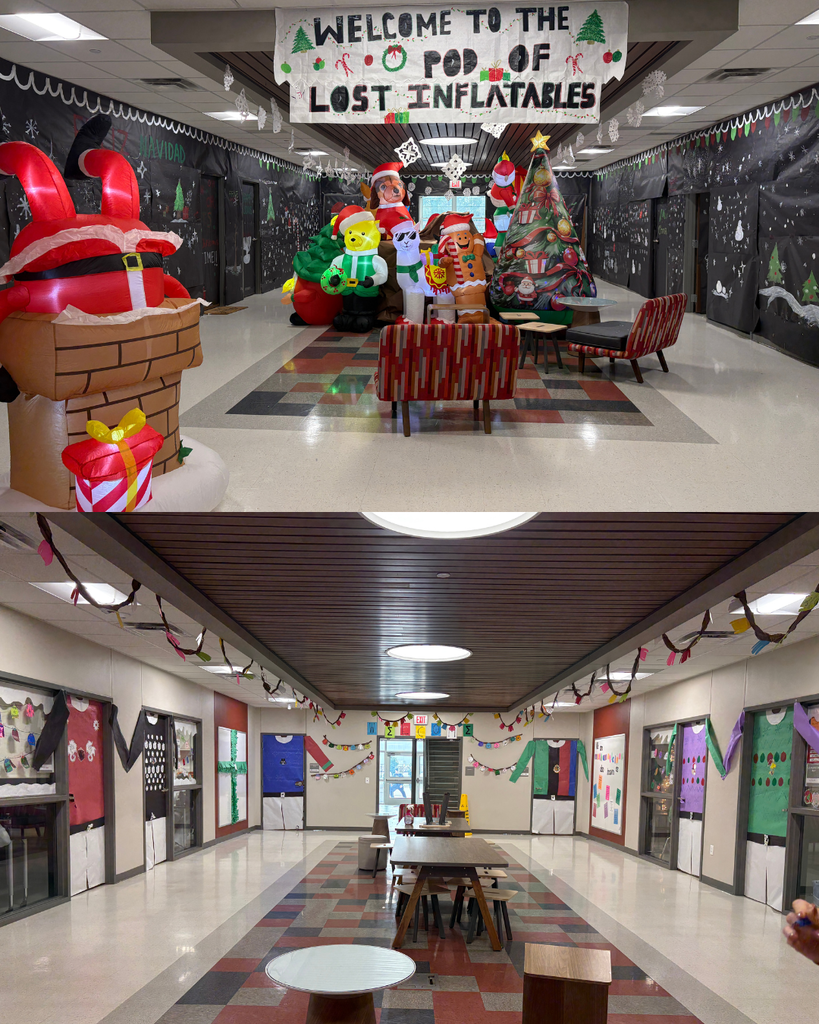 🎄 Tyler Legacy Decked the Halls! 🎄 Our 2nd Annual Pod Decorating Contest was nothing short of spectacular—competition was fierce, and creativity was off the charts! 🏆 Grand Champion: Life Skills Hallway 🥇 1st Place: Fine Arts 🥈 2nd Place: T-Hall 🥉 3rd Place: West Side Office Winning teams celebrated with a Ruby’s taco bar lunch, and Santa Sherman spread cheer with Crumbl cookies and milk for everyone who participated.