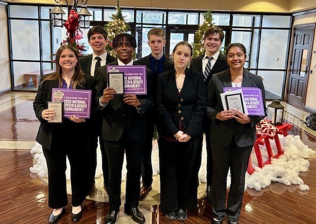 Congratulations to the Tyler Legacy Debate Team! On Tuesday, they traveled to Pittsburg to compete in the NSDA District Congressional Debate Meet and THREE of them qualified to Nationals in the House of Representatives: Kenadi Carmichael, Debate Team Captain Sanaa Salvi And getting ranked first by all three of his judges in finals, Myron Sinville Nationals will take place in Richmond, Virginia in June. Ronin Back also advanced to finals and is an alternate in the Senate. All those Legacy students competing did a great job and made their coach proud! P.S. Kenadi & Myron will also be representing TLHS at the UIL State Congressional Debate meet on Jan. 6. Go Raiders!