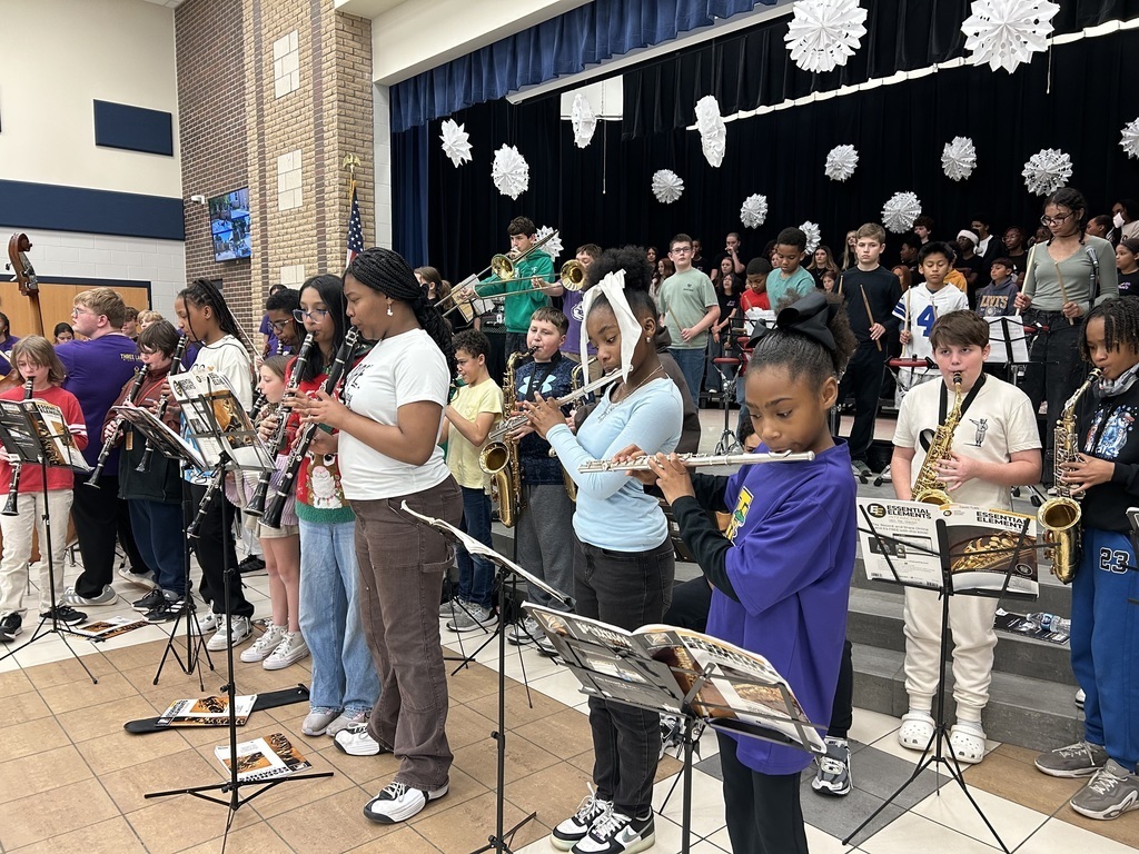 Students playing instruments for lunches.