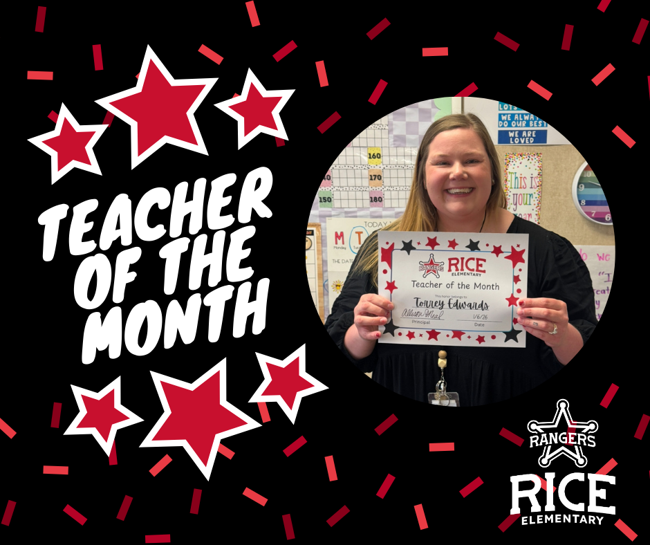 Torrey Edwards, Teacher of the Month