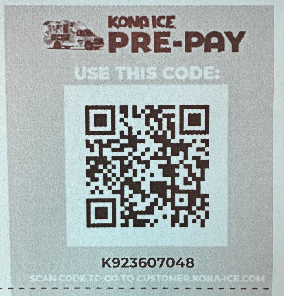 pre-pay kona ice qr code