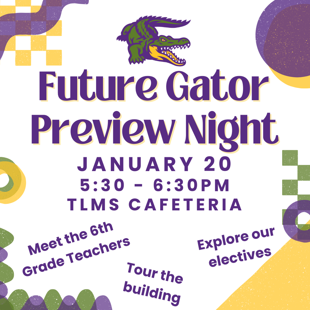 future gator preview night january 20 5:30 at Three Lakes middle school cafe