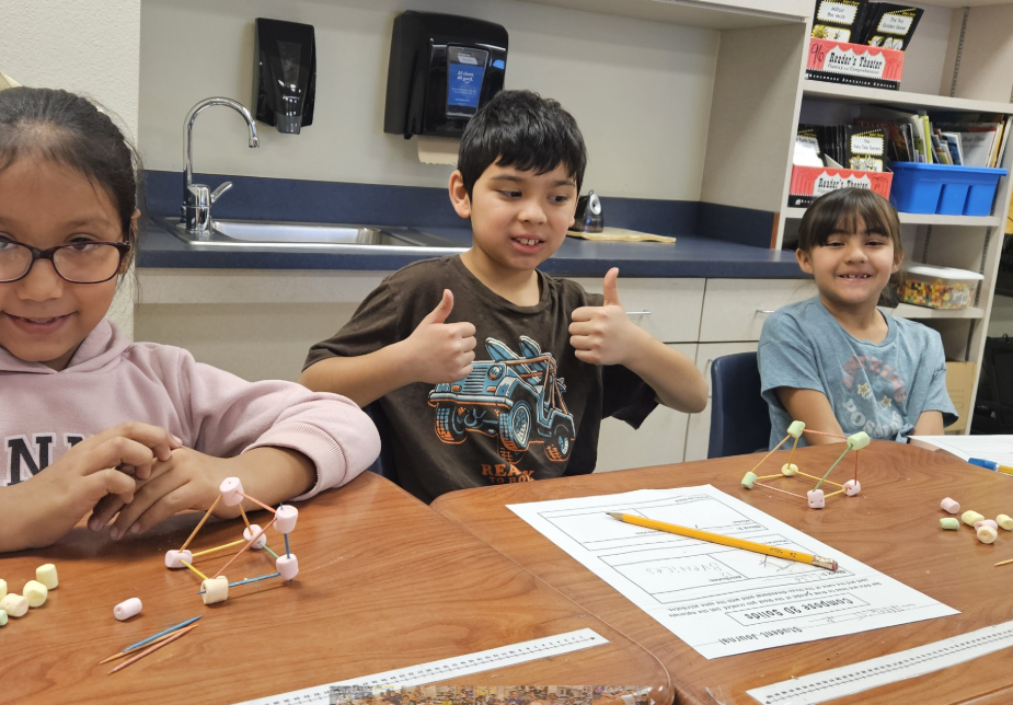 Students built, explored, and identified three-dimensional figures while strengthening their understanding of faces, edges, and vertices—all through hands-on learning.