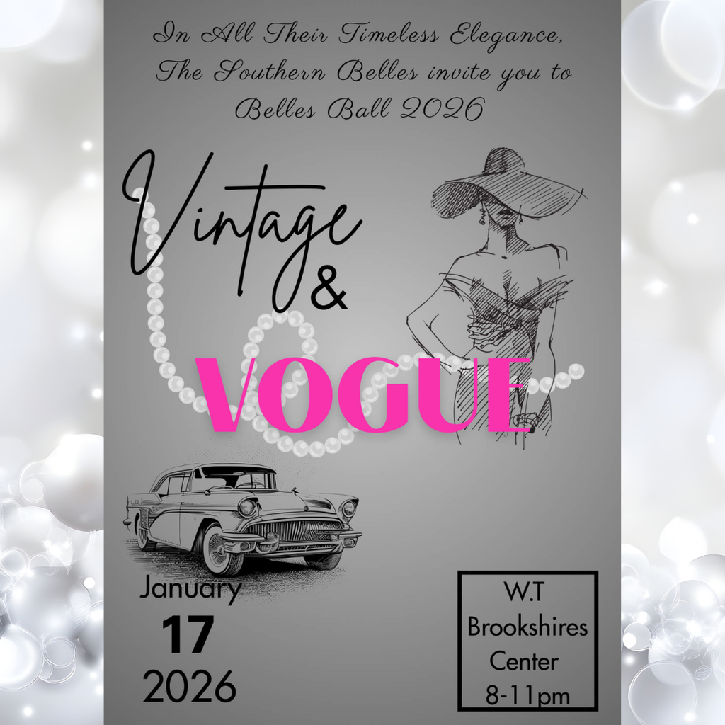 Join us for an elegant night at the SBDT Belles Ball. Buy your tickets at https://my.cheddarup.com/c/belles-ball-26-vintage-and-vogue Tickets will be picked up during lunches on 1/15 & 1/16. Students must show their ID to pick up tickets. Student ID and a ticket will be needed for entry. Any outside guests will be required to provide a valid ID/Driver's license and must be under 21 years of age.