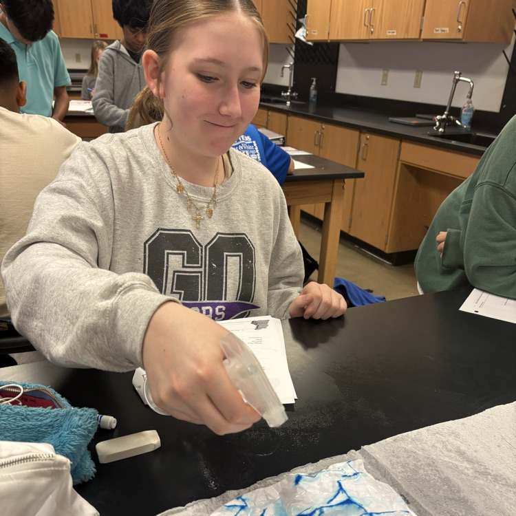 student completing lab