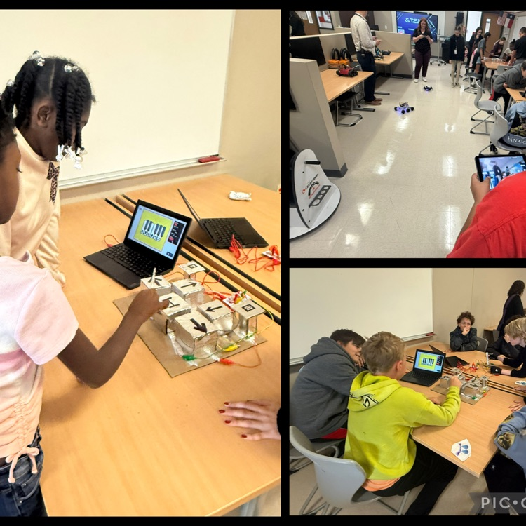 Students doing stem lessons