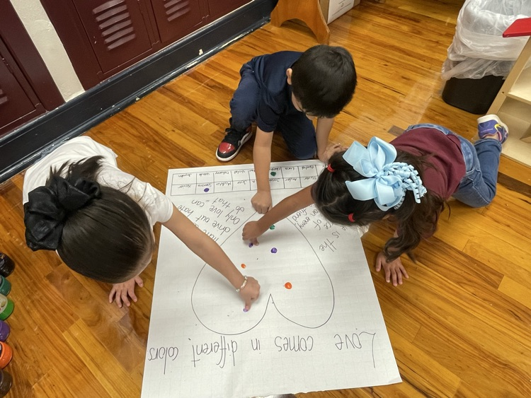 students making poster
