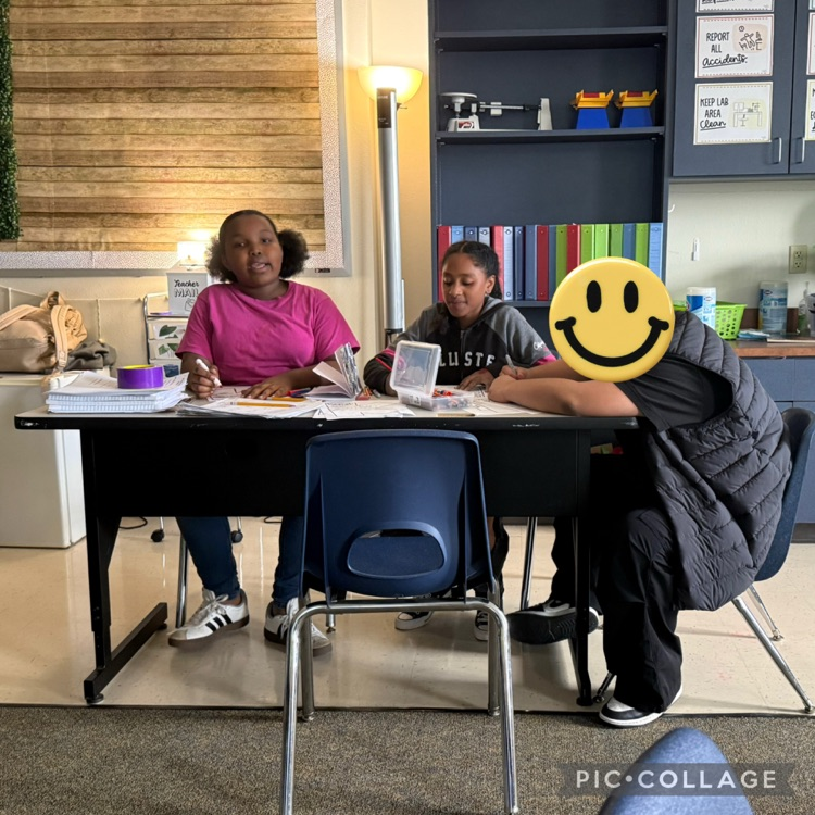 Students working at their table