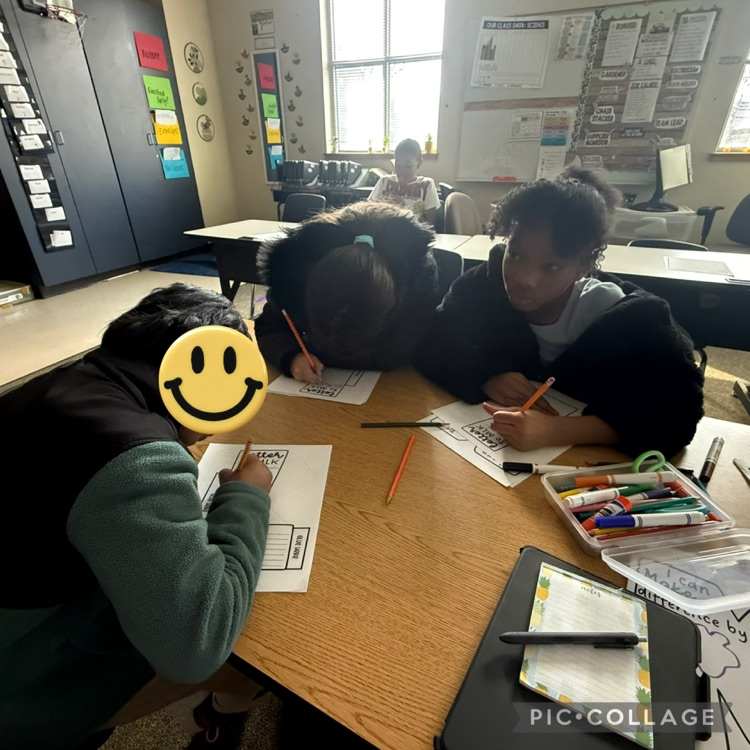 Students working at their table