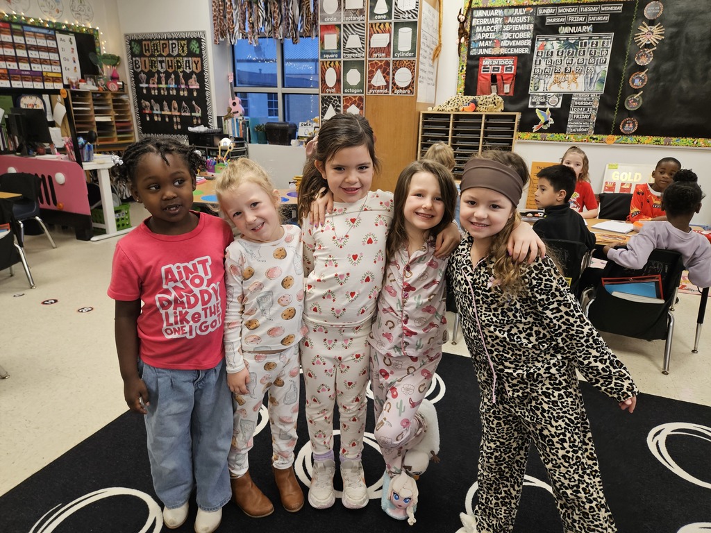 Students dressed up in pajamas.