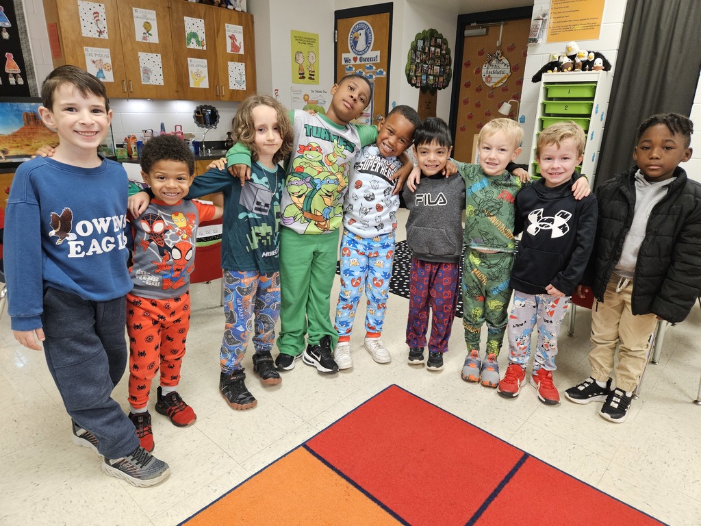 Students dressed up in pajamas.