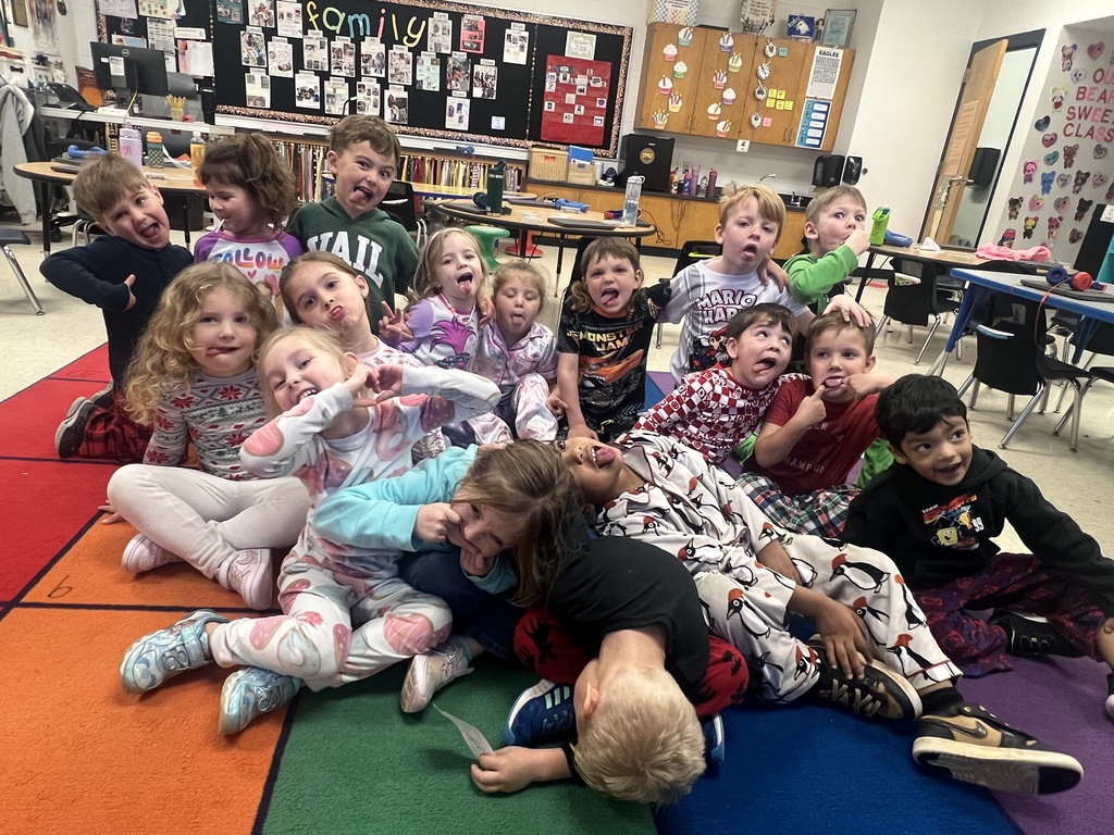 Pre-K class dressed in pajamas