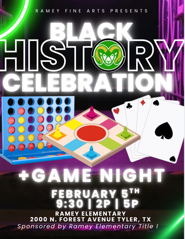 Black history, game night flyer