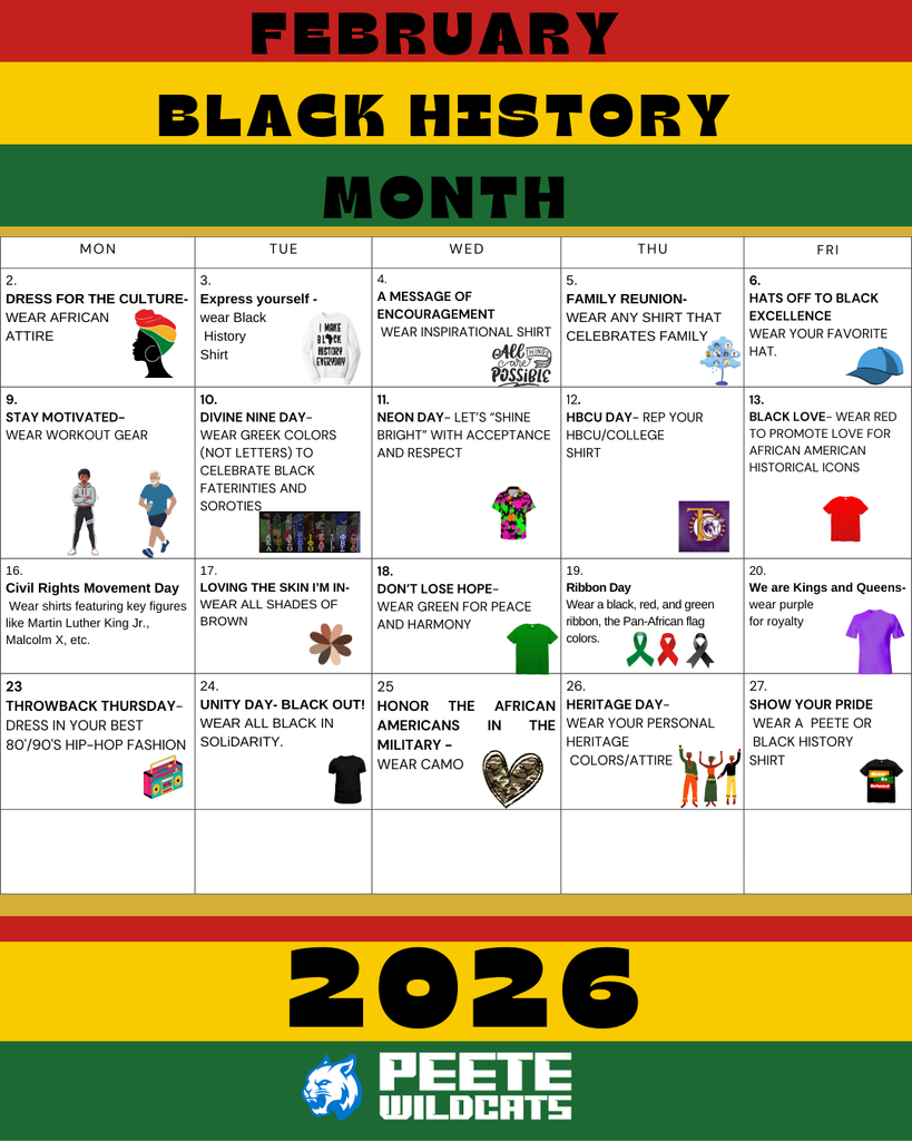 Black History Month calander