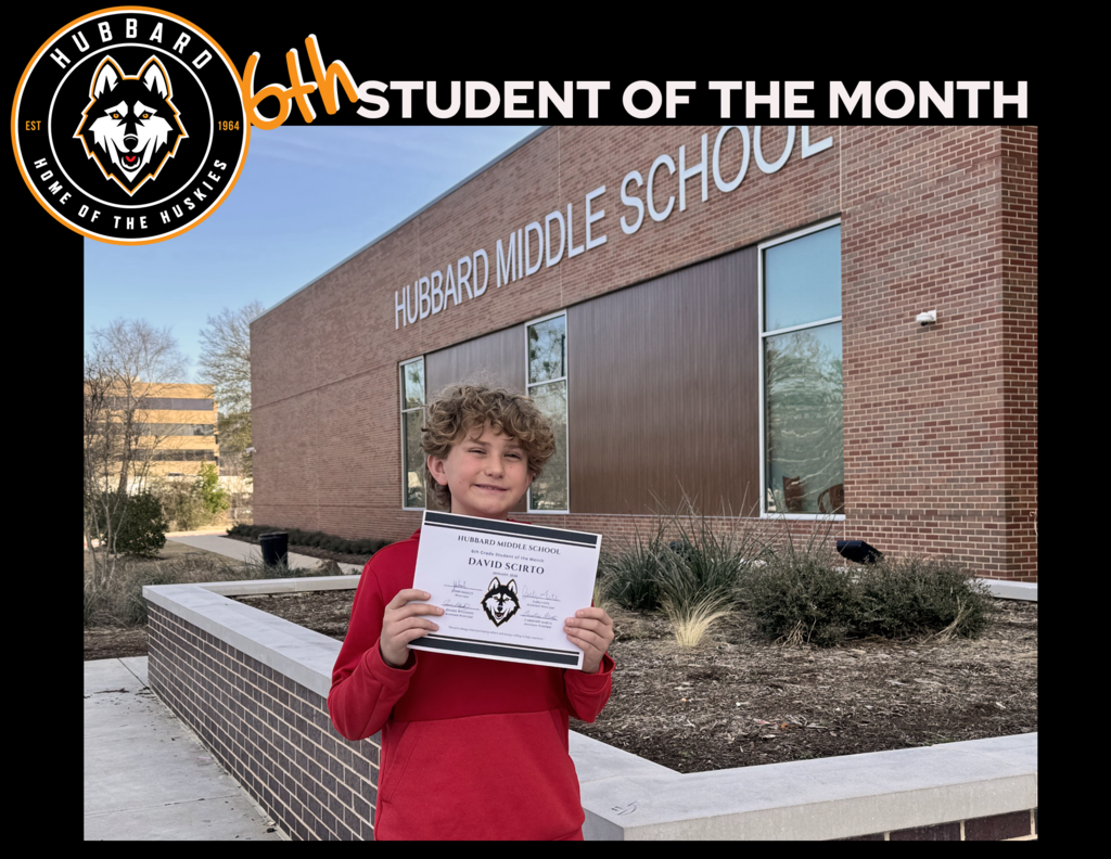6th Grade Student of the Month