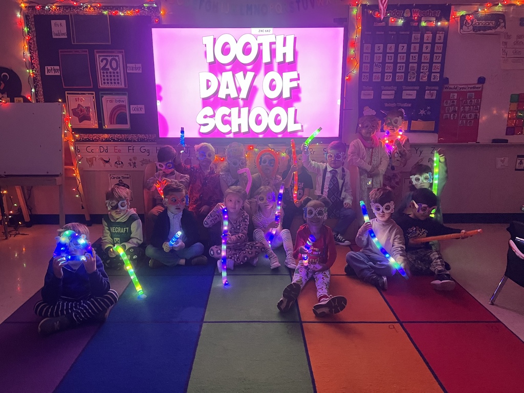 Students celebrating the hundredth day of school