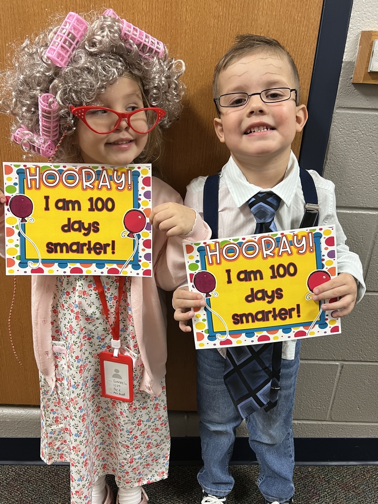 Students dressed up for the 100th day of school