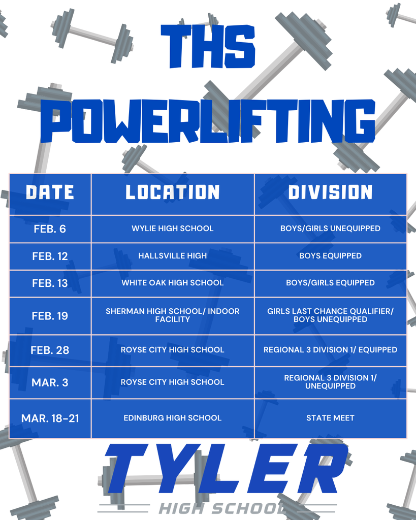 THS PowerLifting Schedule