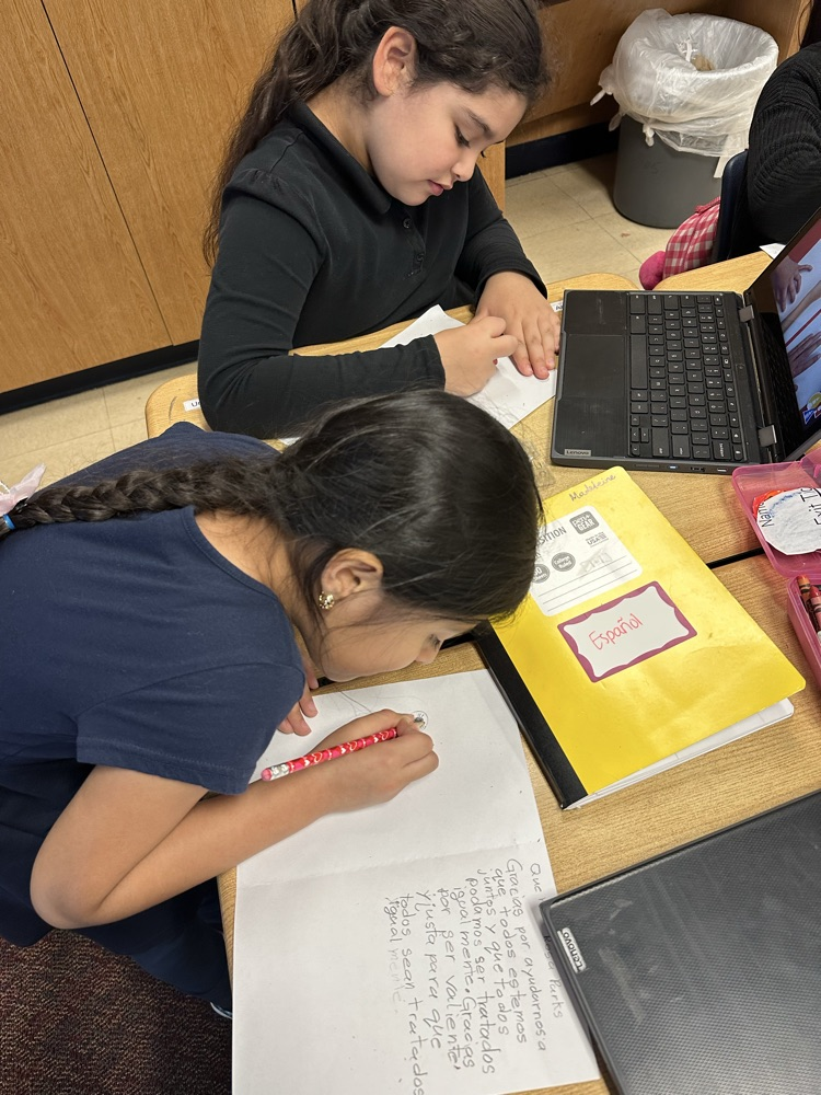 student making a card