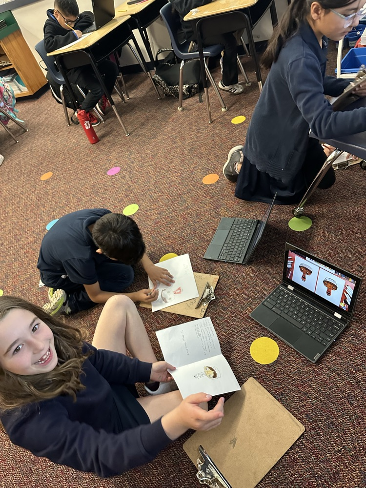 students making cards