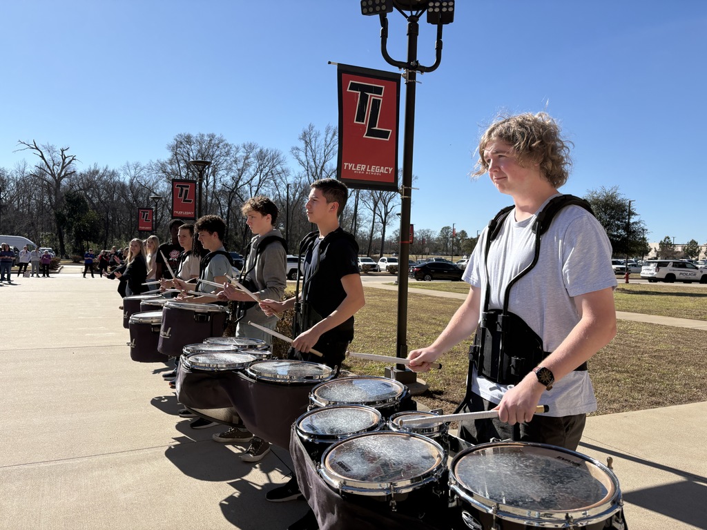 Drumline at the sendoff for swim regionals