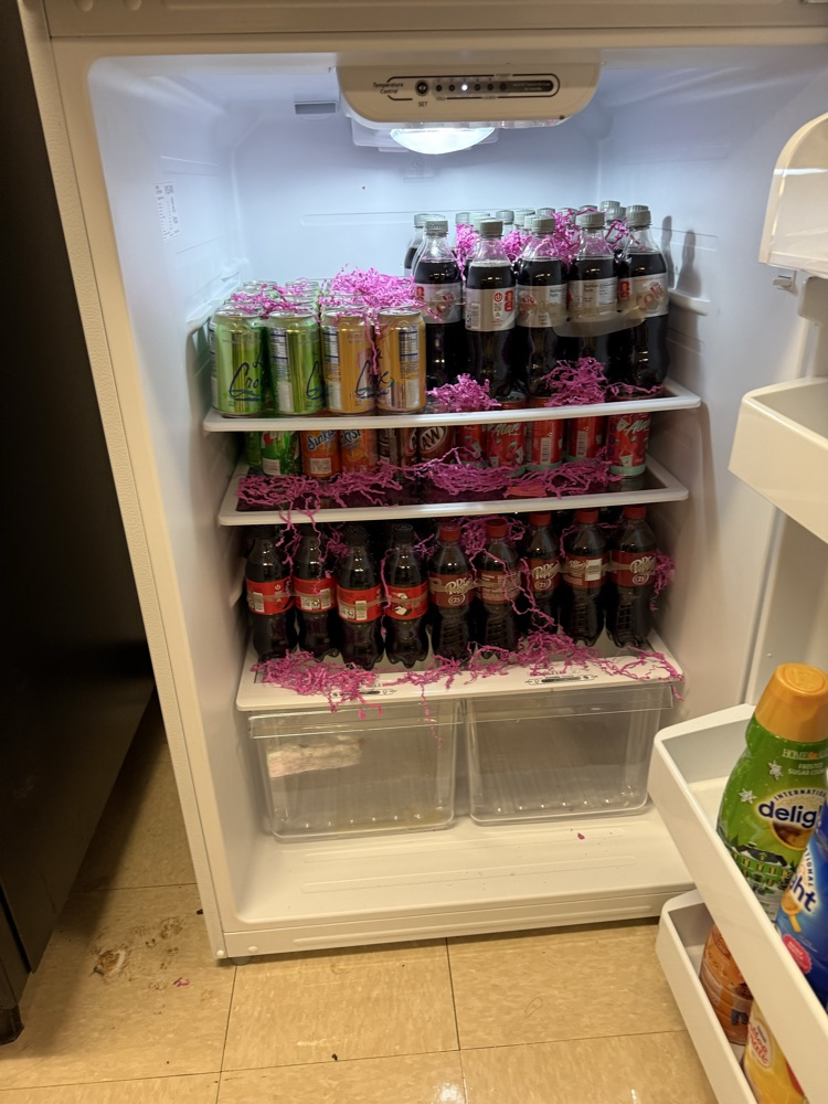 refrigerator full of drinks
