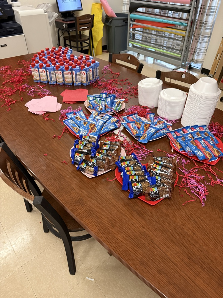 work room full of decorations and snacks