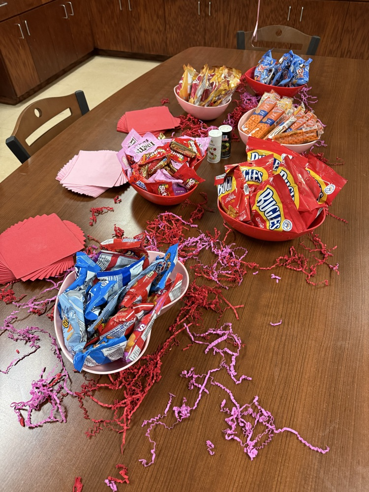 work room full of decorations and snacks