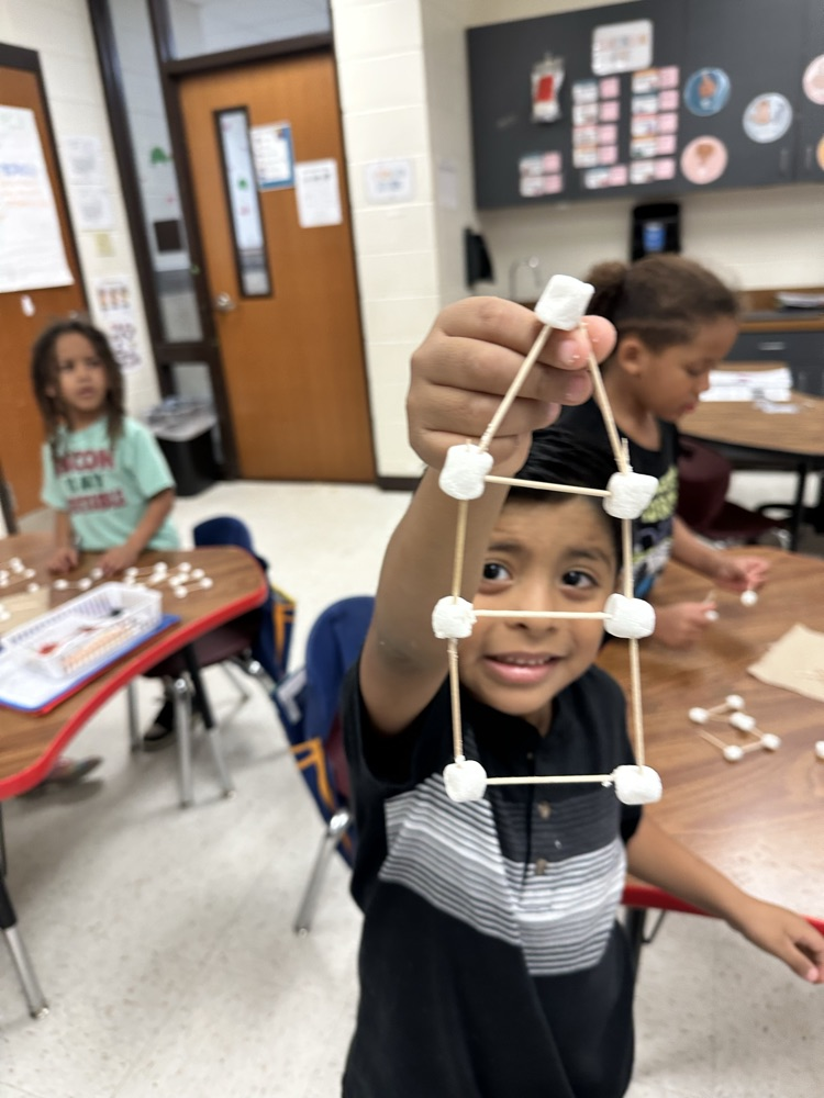 students working with shapes