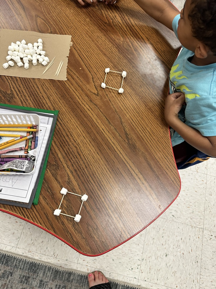 students working with shapes