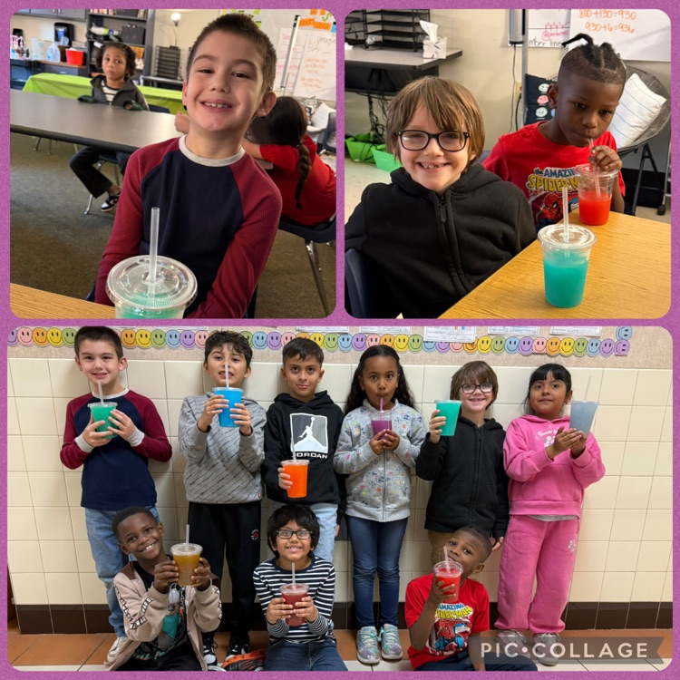 students with a sweet treat drink