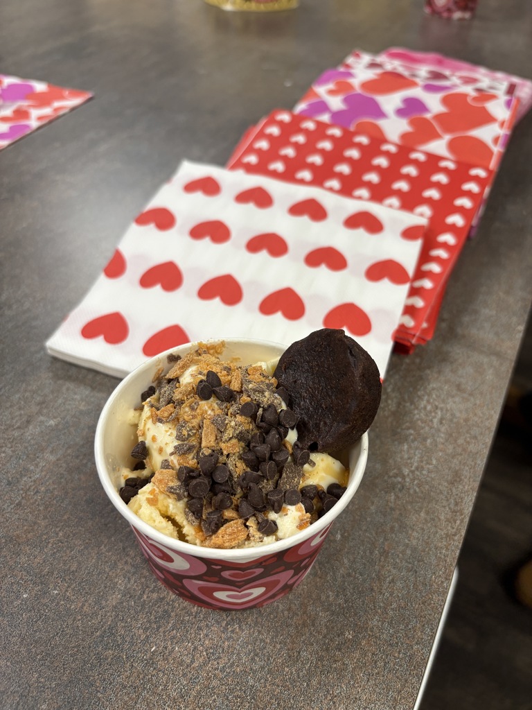 Cup of ice cream from the ice cream bar