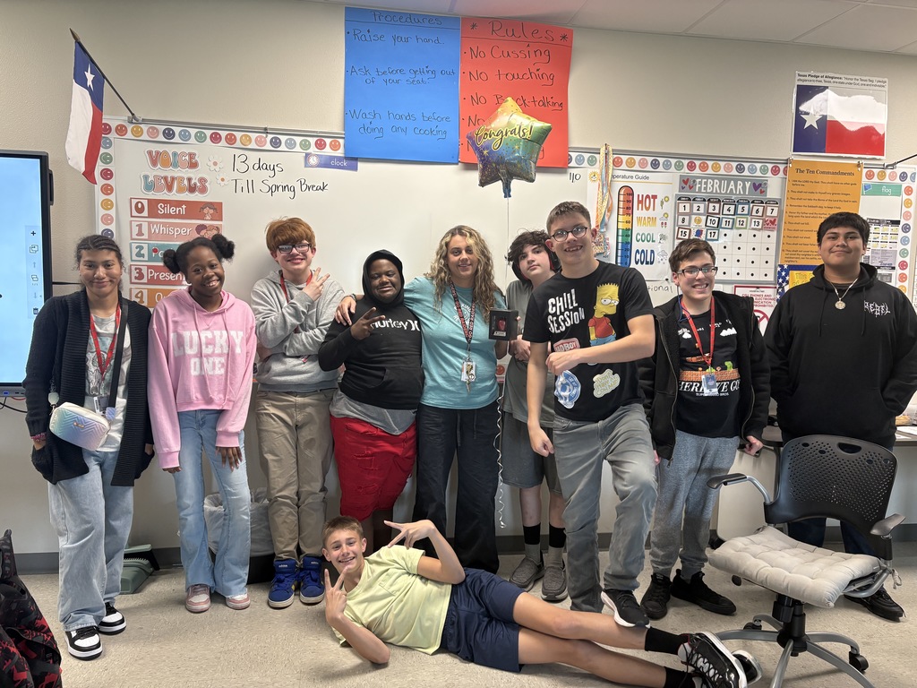 Tyler Legacy's Rookie of the Year, Ms. Dockall and her students