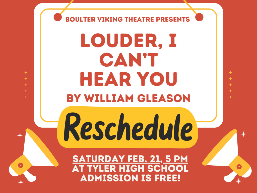 Viking Theatre presents "Louder' I Can't Hear You" on Saturday February 21st at 5pm at Tyler High School. Admission is free. 