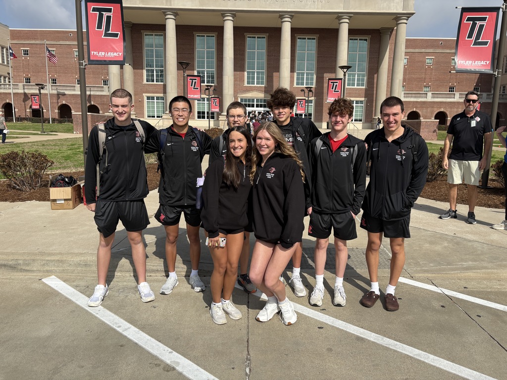 Tyler Legacy state swim qualifiers in front of Tyler Legacy