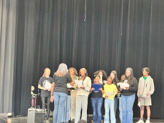 Choir students signing at the black history program