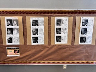 Art pieces displayed at the black history program