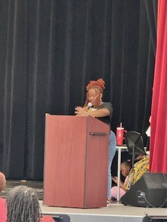 Mrs. Holeman speaking at Black History Program