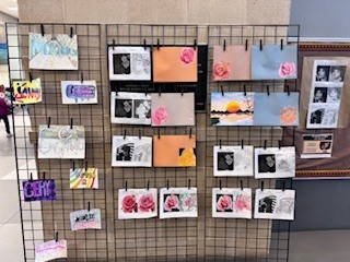 Art pieces displayed at the black history program