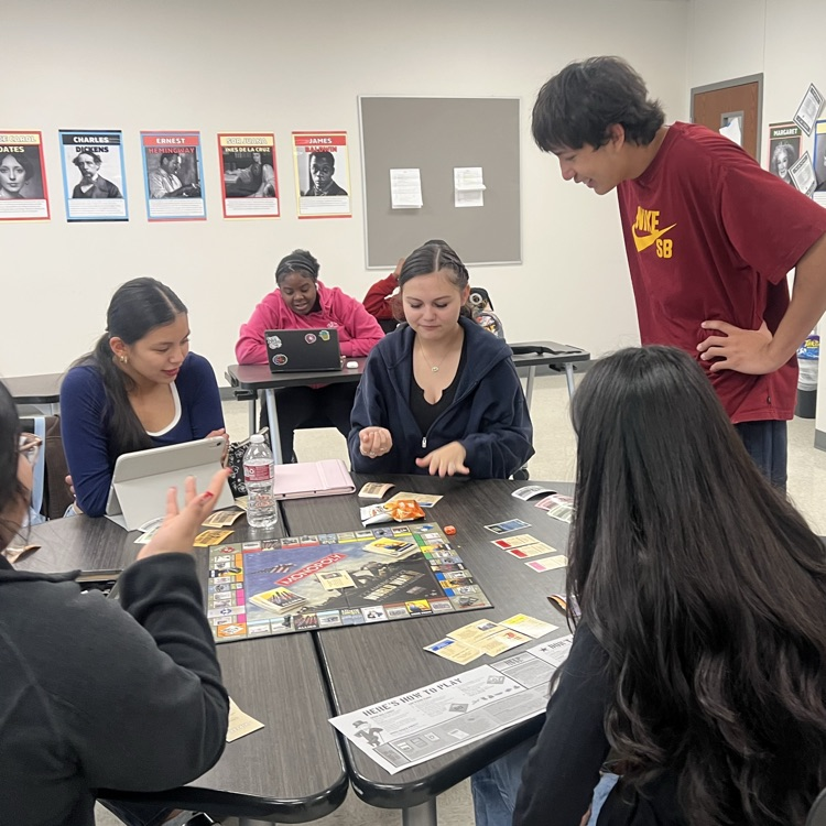 students playing game