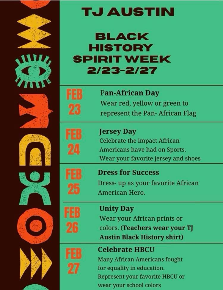 Black History Month Spirit Week
