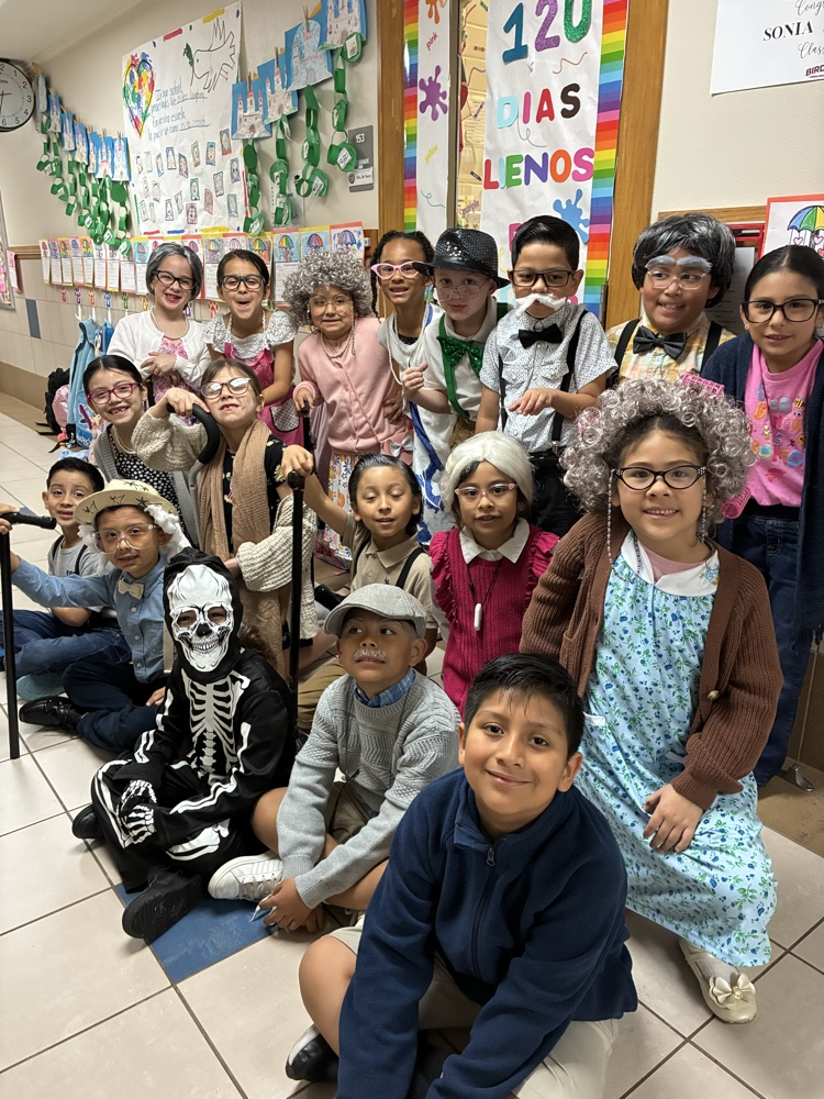 students dressed as old people