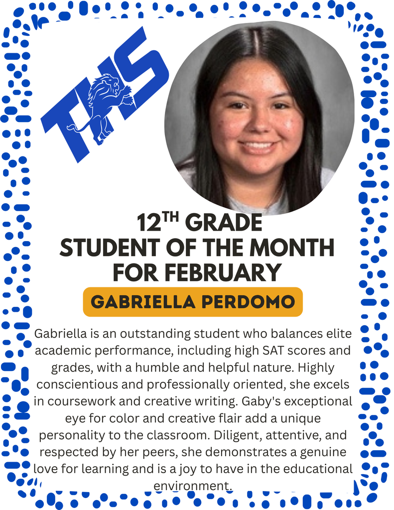 12th Grade Student of the Month