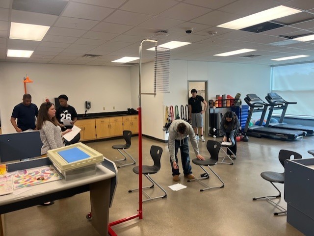 Amanda Storer teaching a movement lab at the Career & Technology Center