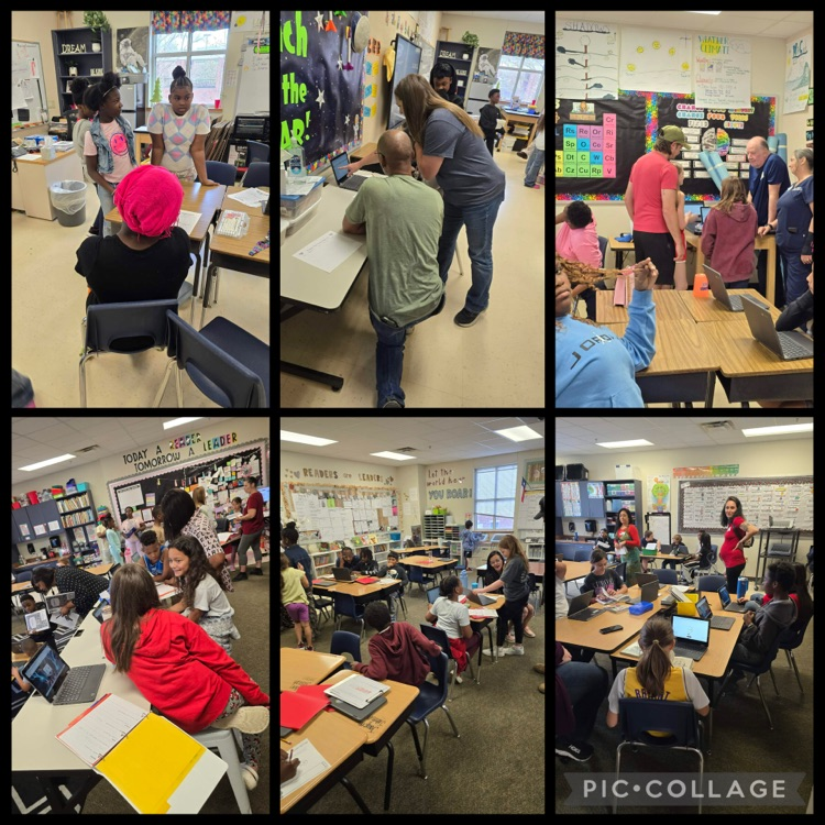 students sharing data with parents at school 