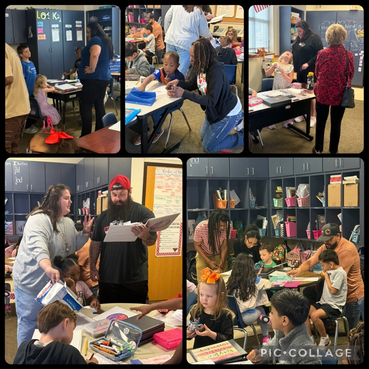 students sharing data with parents at school 