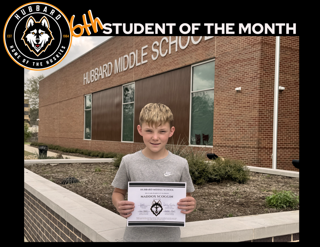 6th Grade Student of the Month