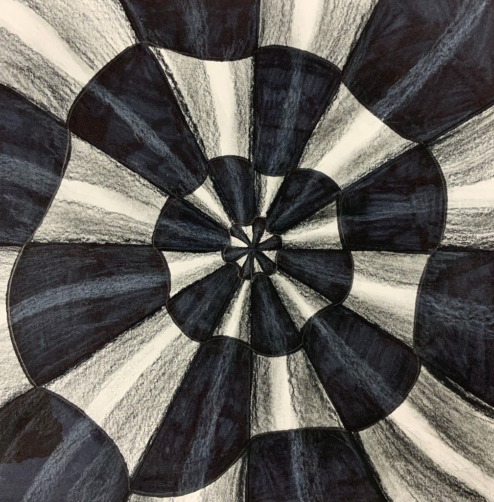 Black and white checkerboard art
